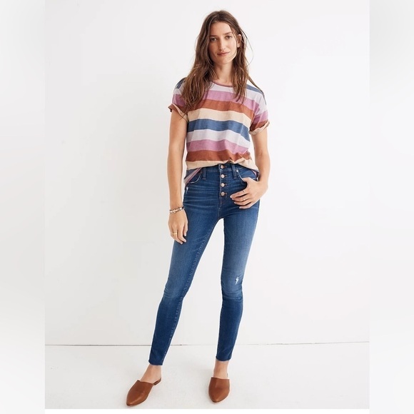 Madewell 10" High-Rise Skinny Jeans in Hanna Wash Size 25 - Picture 1 of 11